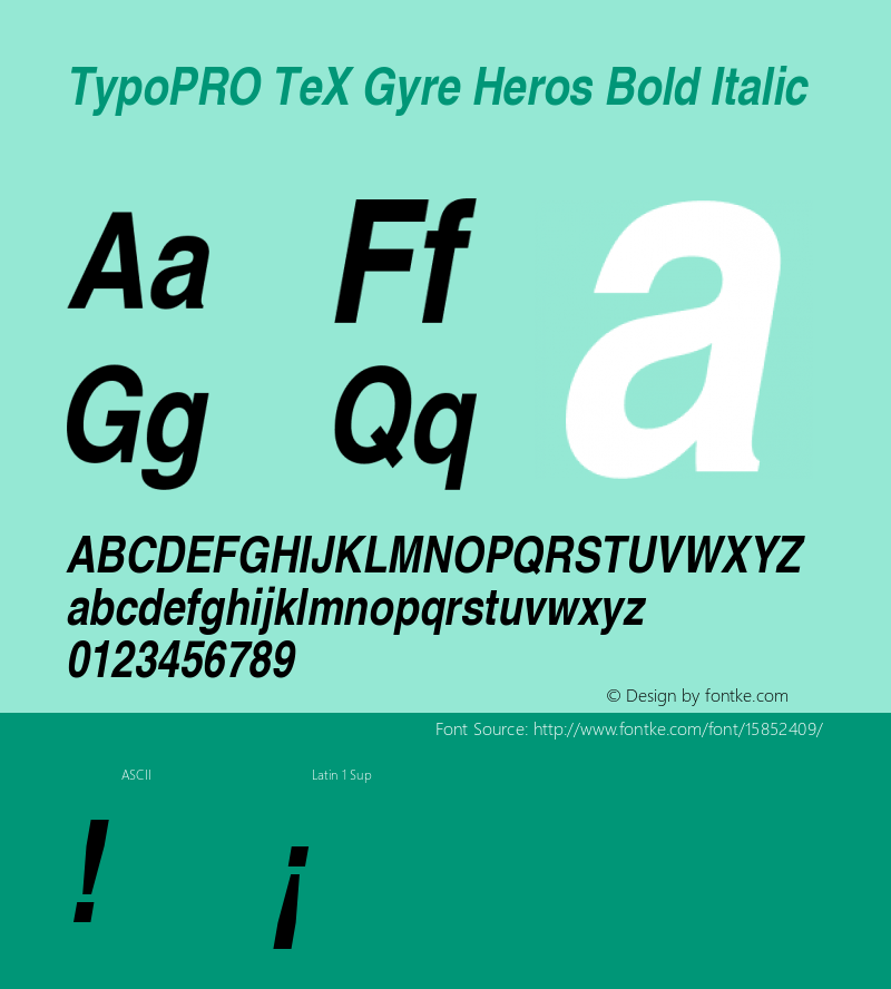 TypoPRO TeX Gyre Heros Bold Italic Version 2.004;PS 2.004;hotconv 1.0.49;makeotf.lib2.0.14853 Font Sample