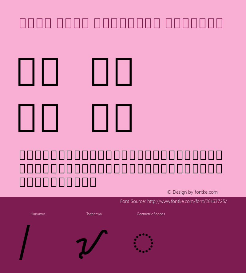 Noto Sans Tagbanwa Regular Version 2.000;GOOG;noto-source:20181019:f8f3770 Font Sample