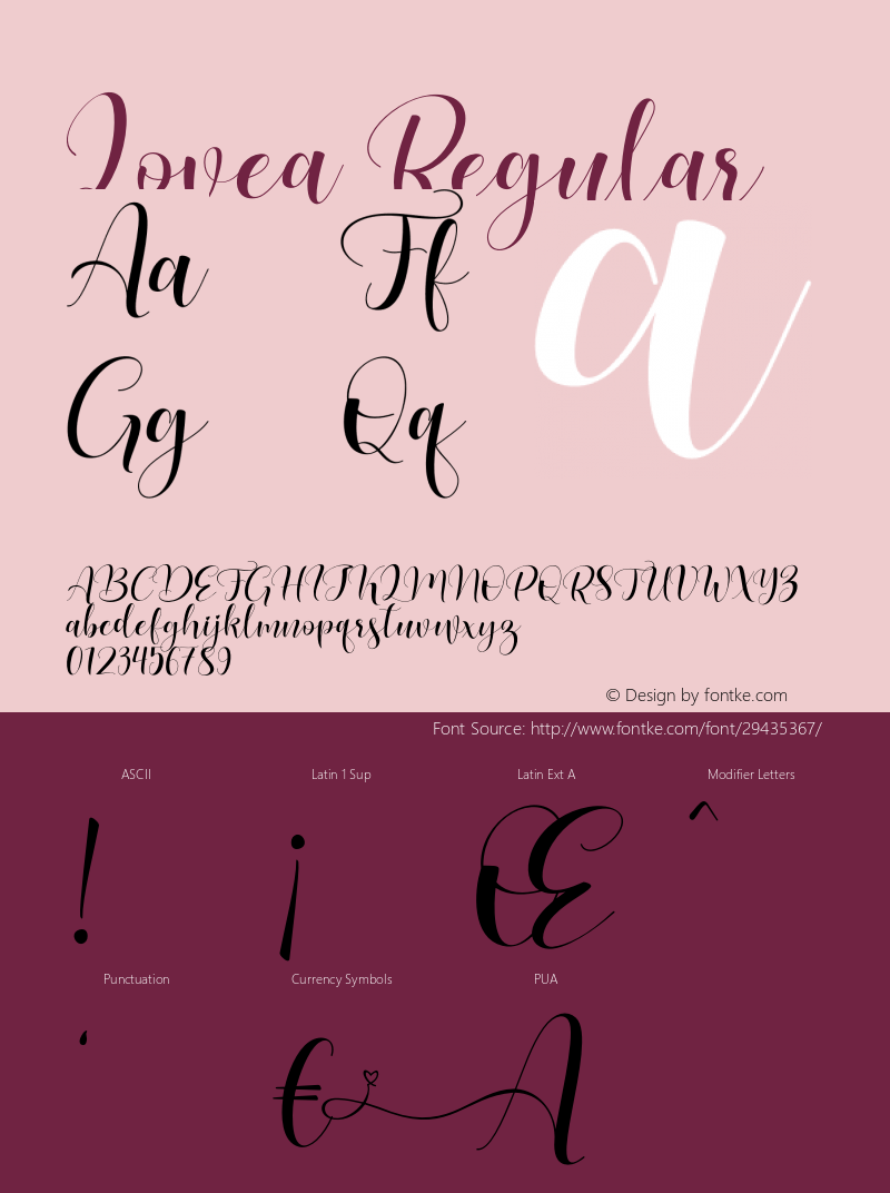 Lovea Version 001 Font Sample