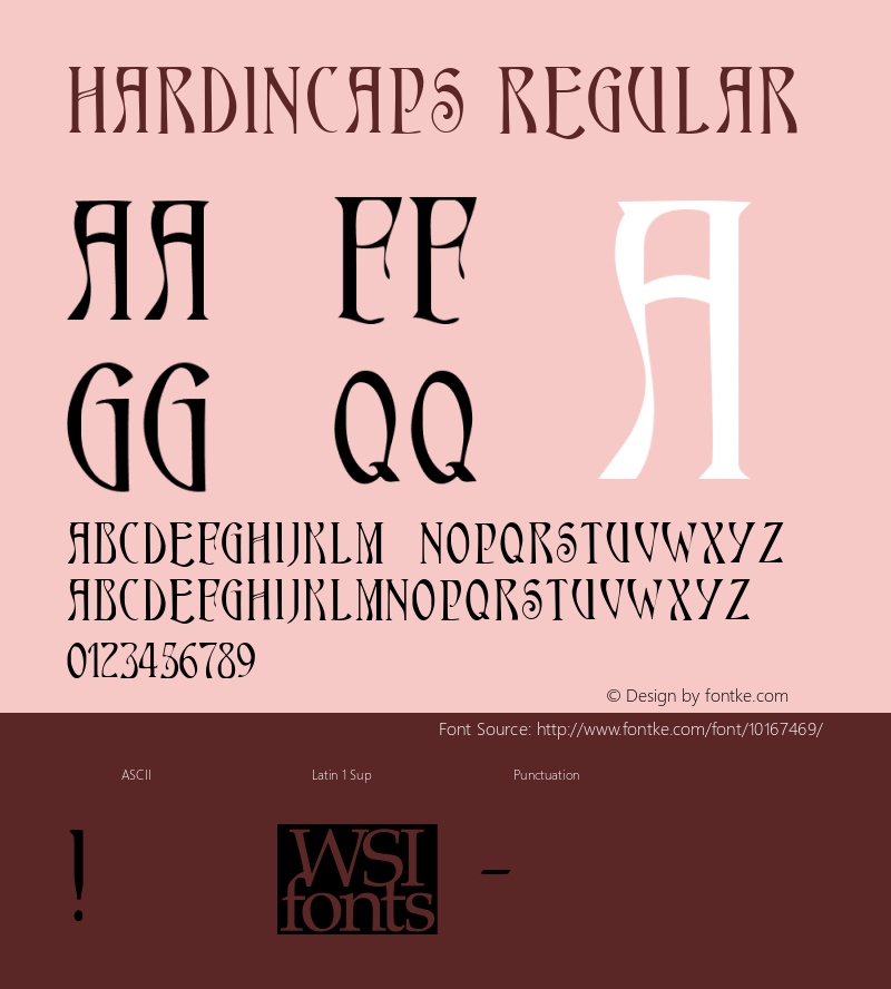 HardinCaps Regular The IMSI MasterFonts Collection, tm 1995, 1996 IMSI (International Microcomputer Software Inc.) Font Sample