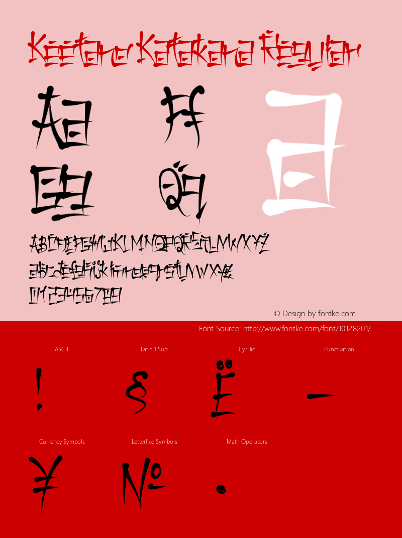 Keetano Katakana Regular Version 1.000 2004 initial release Font Sample
