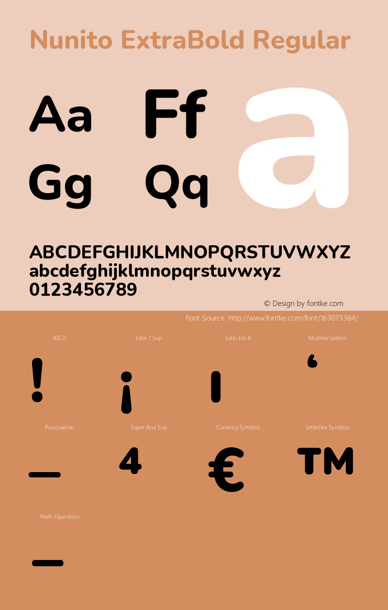 Nunito ExtraBold Version 3.601; ttfautohint (v1.8.2.53-6de2) Font Sample