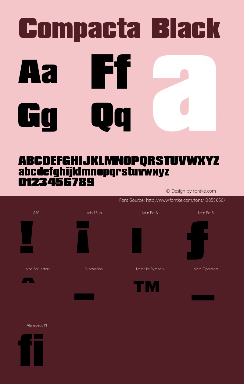 Compacta Black Version 003.001 Font Sample