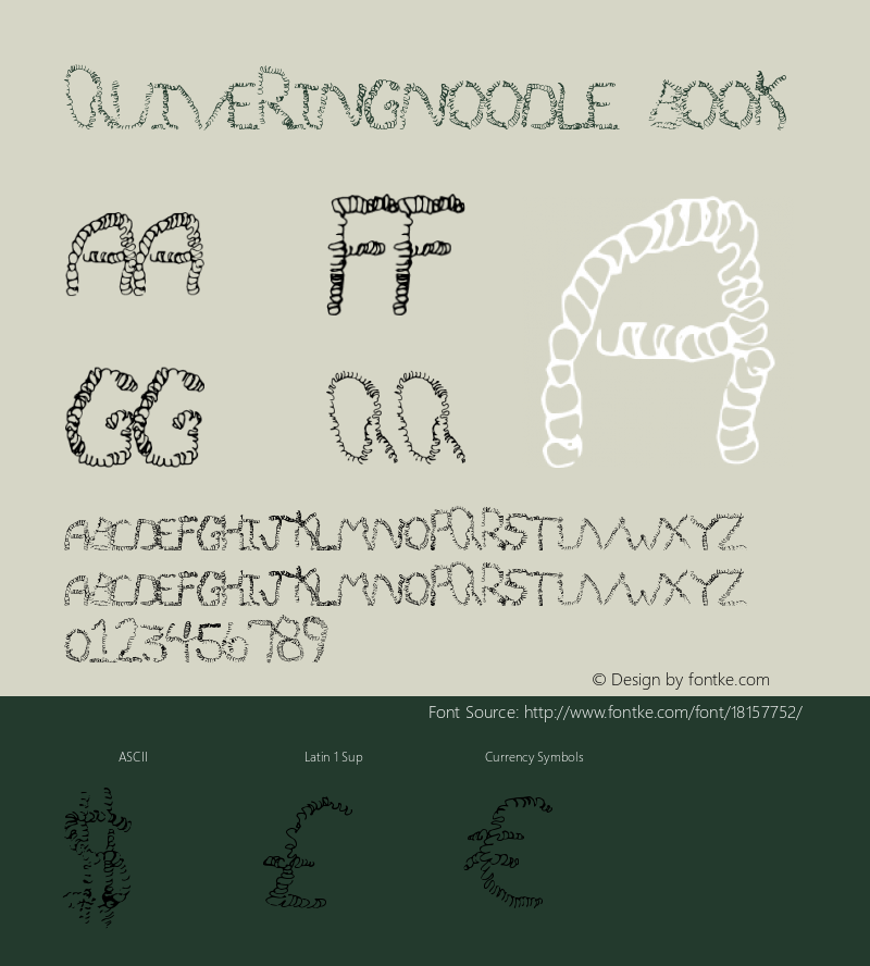 QuiveringNoodle Book Version 1.00 December 13, 20 Font Sample