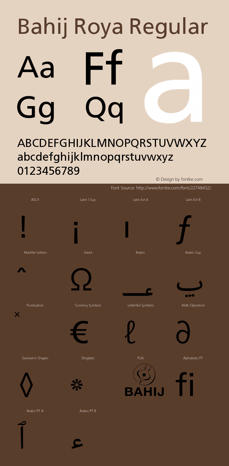 Bahij Roya Version 1.10 October 21, 2016 Font Sample