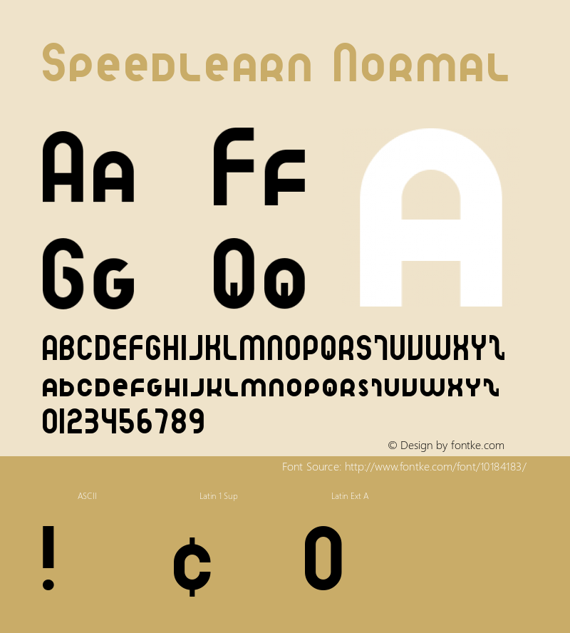 Speedlearn Normal 1.0 Fri Oct 05 17:51:45 2001 Font Sample