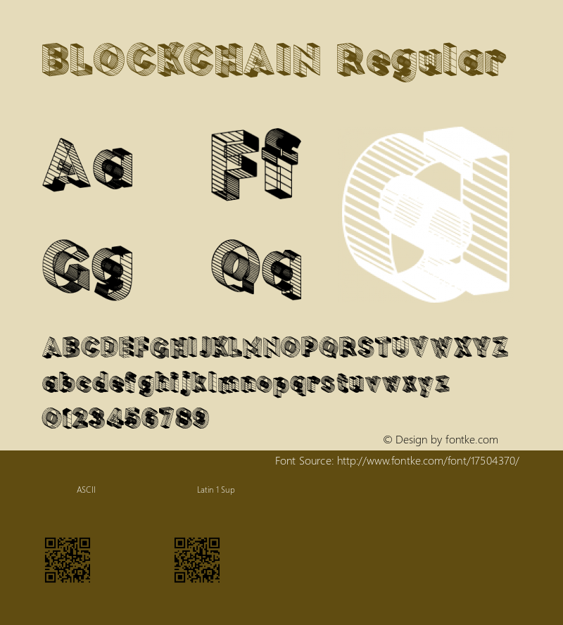 BLOCKCHAIN Regular Version 1.00 July 20, 2016, initial release Font Sample