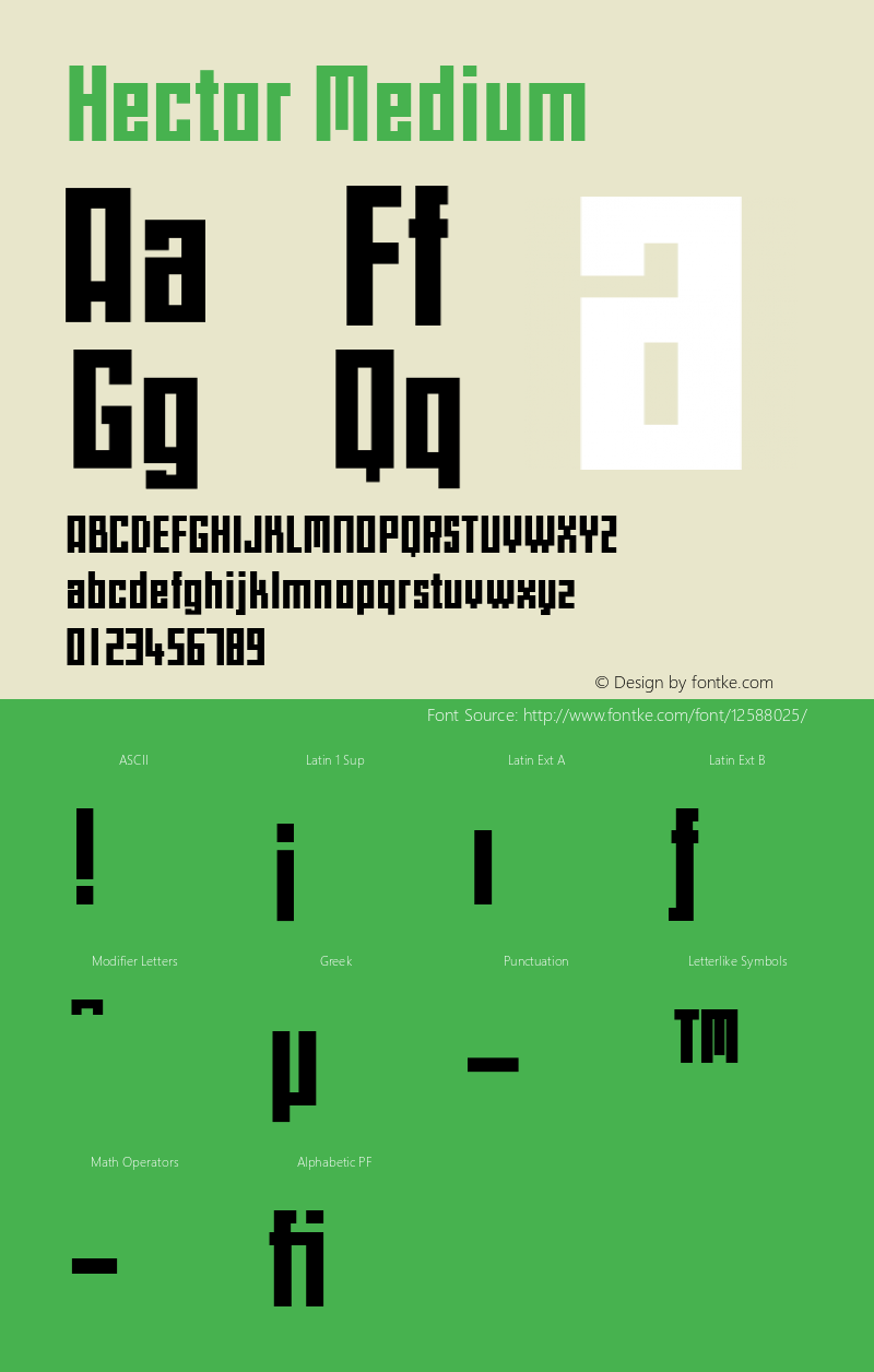 Hector Medium 001.000 Font Sample