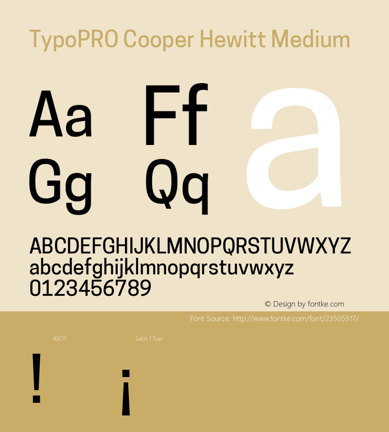 TypoPRO Cooper Hewitt 1.000 Font Sample