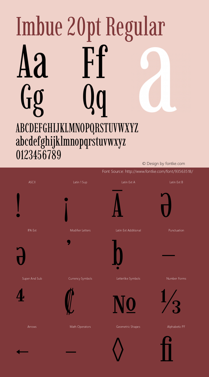 Imbue 20pt Regular Version 1.102 Font Sample