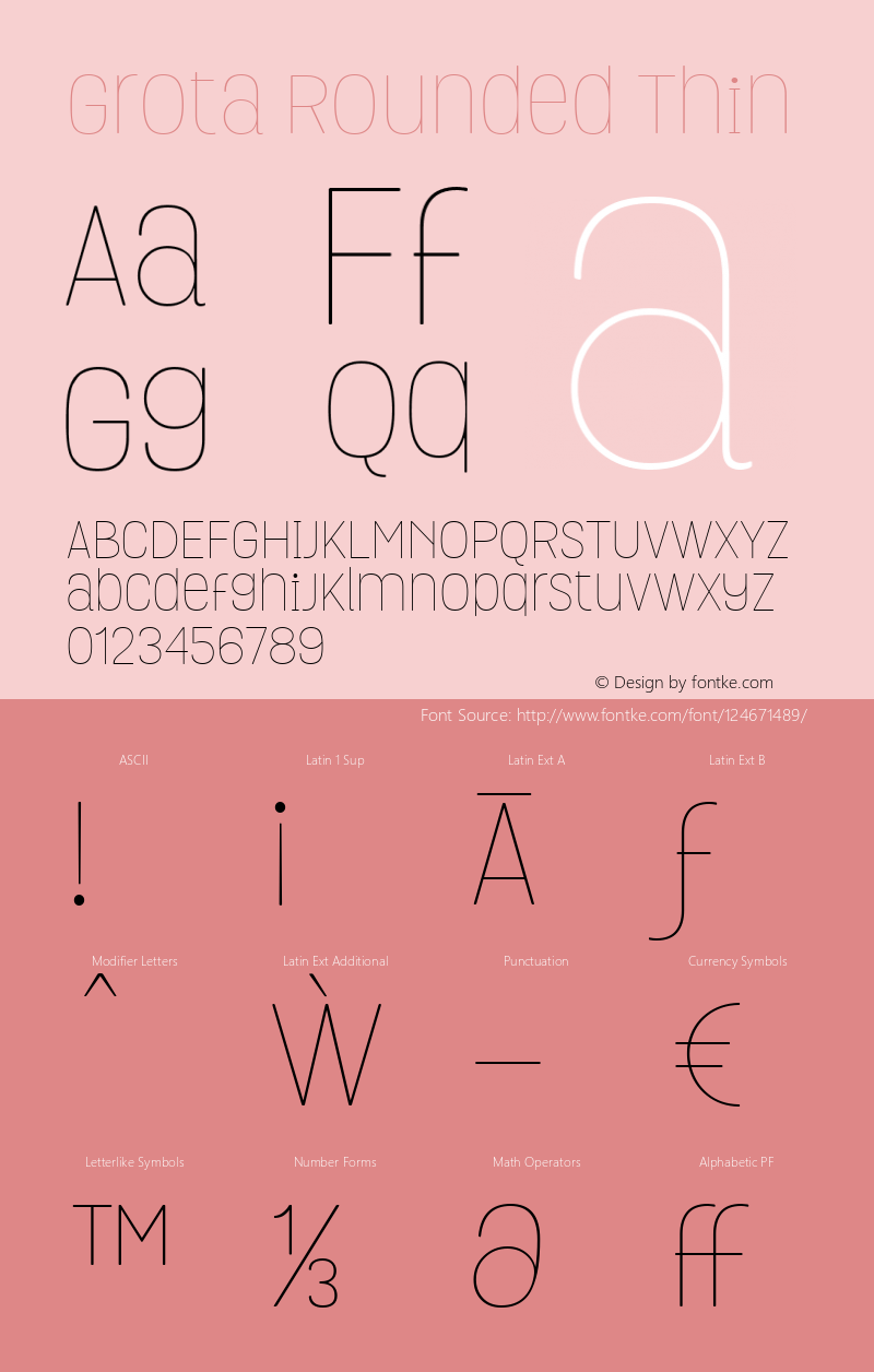 Grota Rounded Thin 1.000 Font Sample