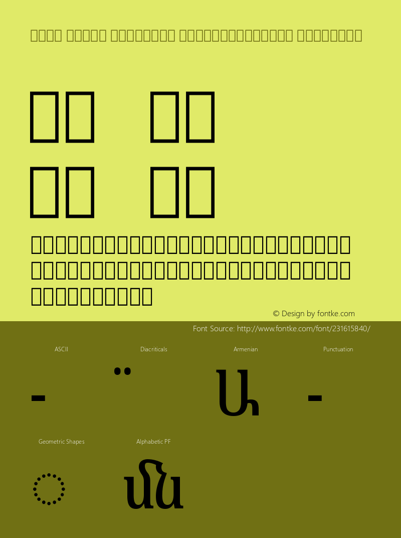 Noto Serif Armenian ExtraCondensed SemiBold Version 2.005图片样张