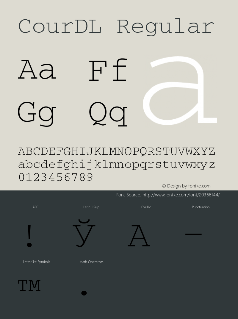 CourDL Version 1.0 Font Sample