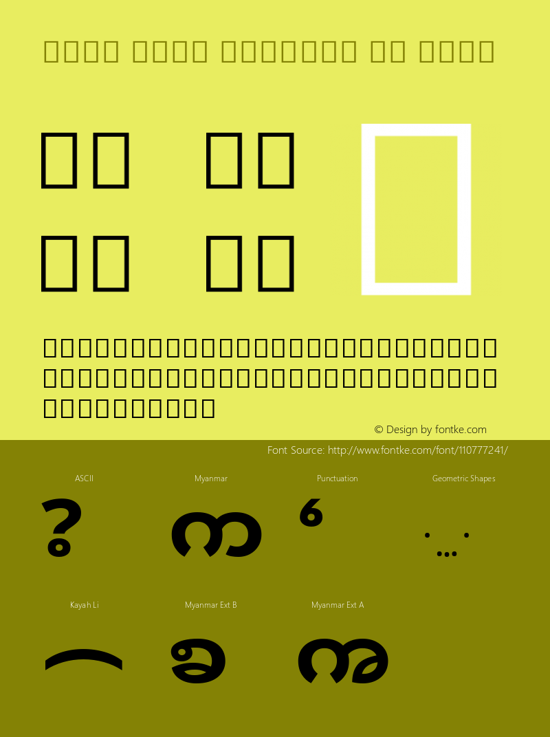 Noto Sans Myanmar UI Bold Version 2.000; ttfautohint (v1.8.2) Font Sample