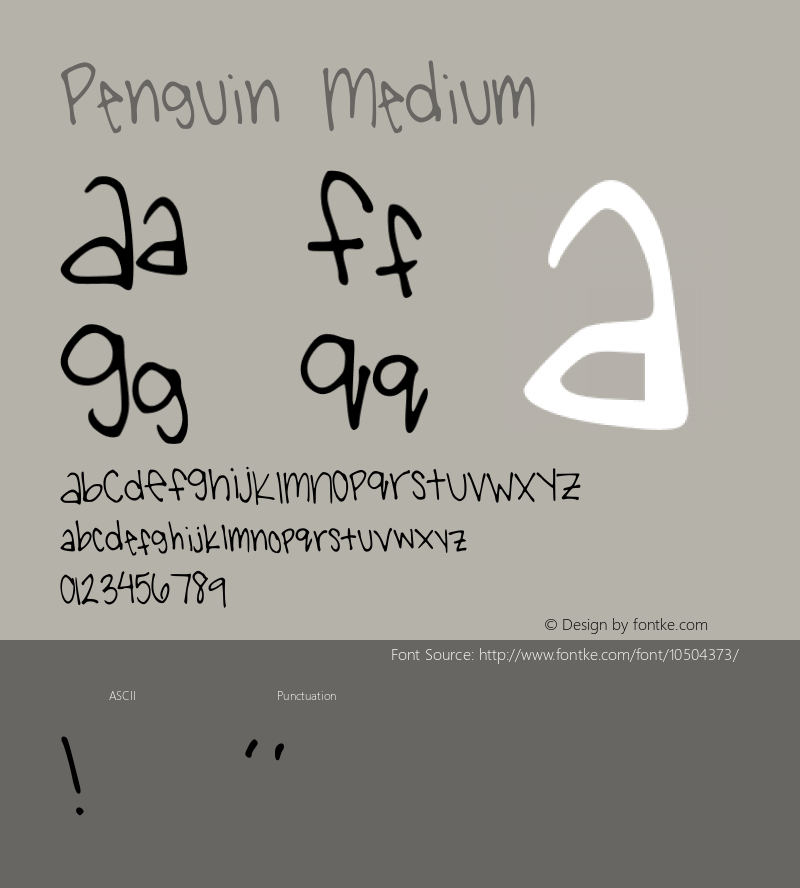 Penguin Medium Version 001.000 Font Sample