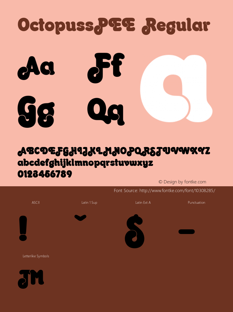 OctopussPEE Regular Version 001.005 Font Sample