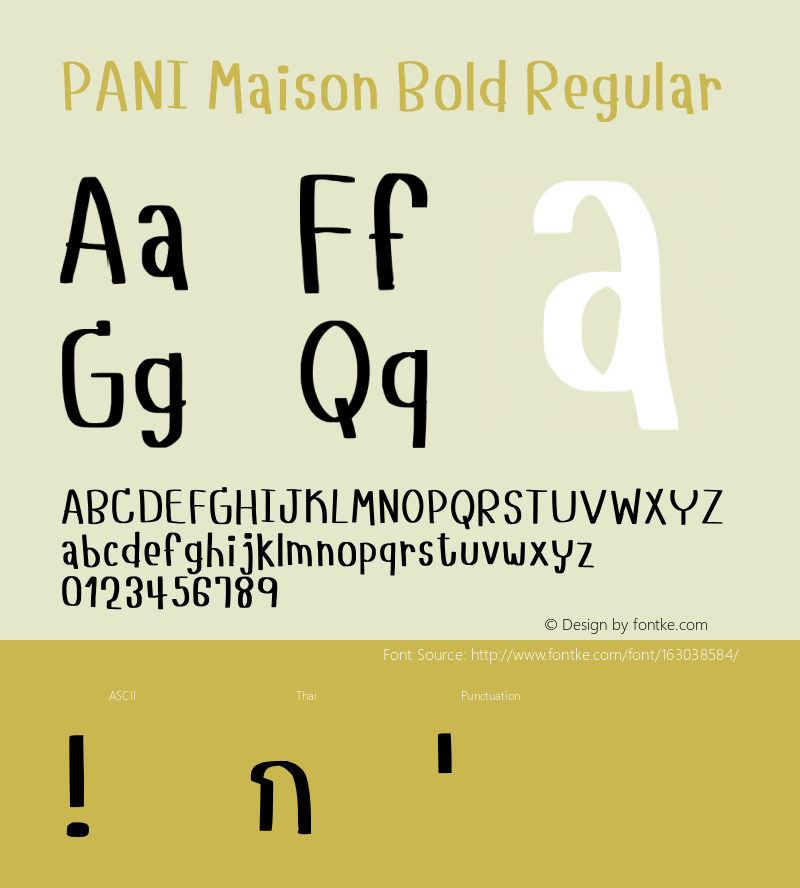 PANI Maison Bold Version 1.002;December 24, 2020;FontCreator 13.0.0.2683 64-bit Font Sample