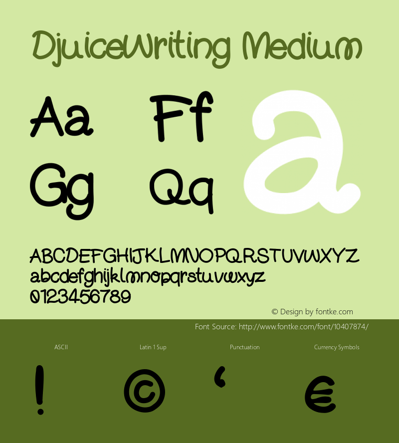 DjuiceWriting Medium Version 001.000 Font Sample