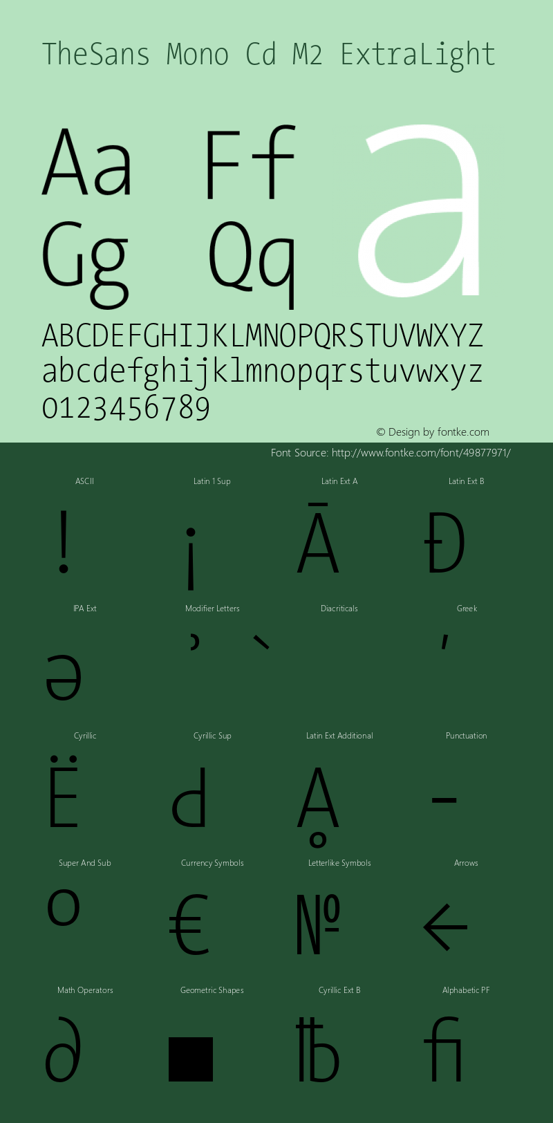 TheSansMono-CdM2ExtraLight 3.006 Font Sample