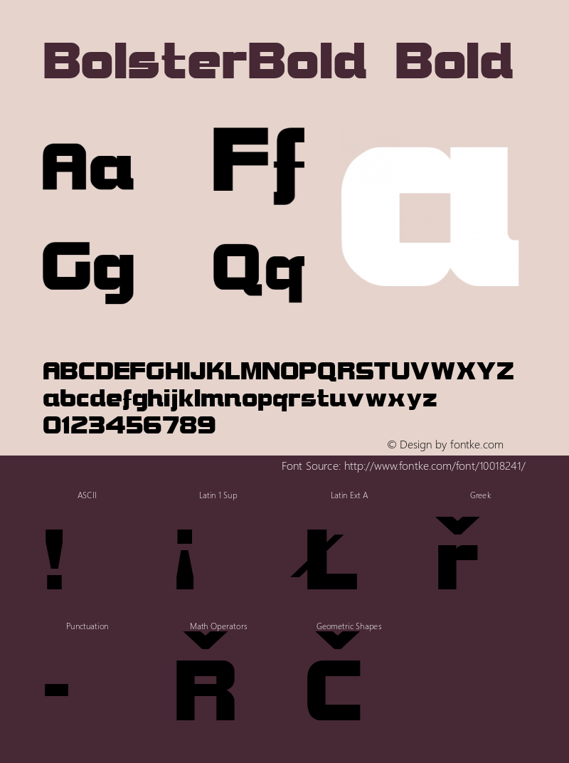 BolsterBold Bold Altsys Fontographer 3.5  2/8/93 Font Sample