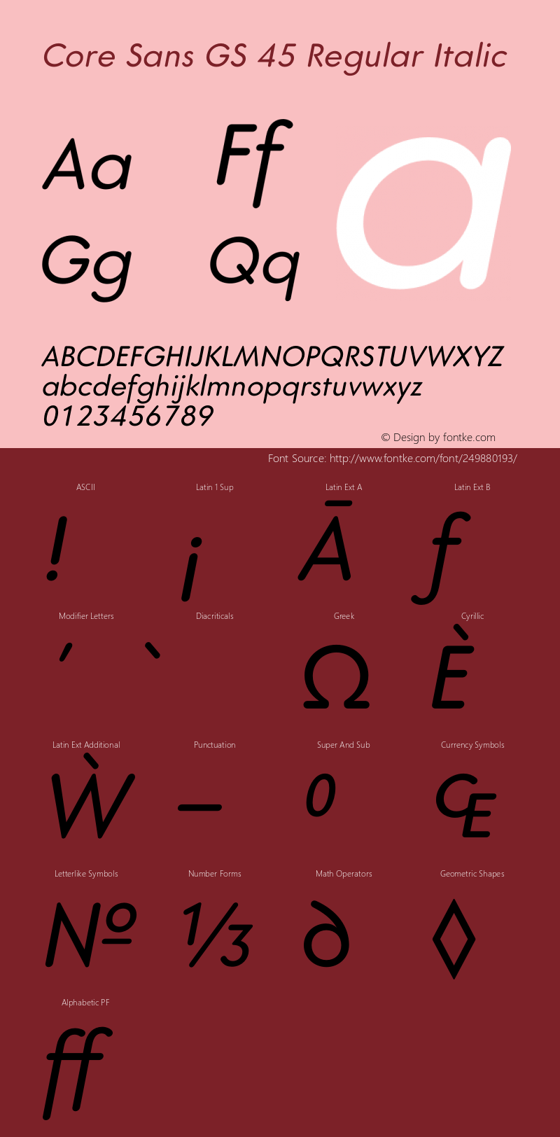 Core Sans GS 45 Regular Italic Version 1.004图片样张