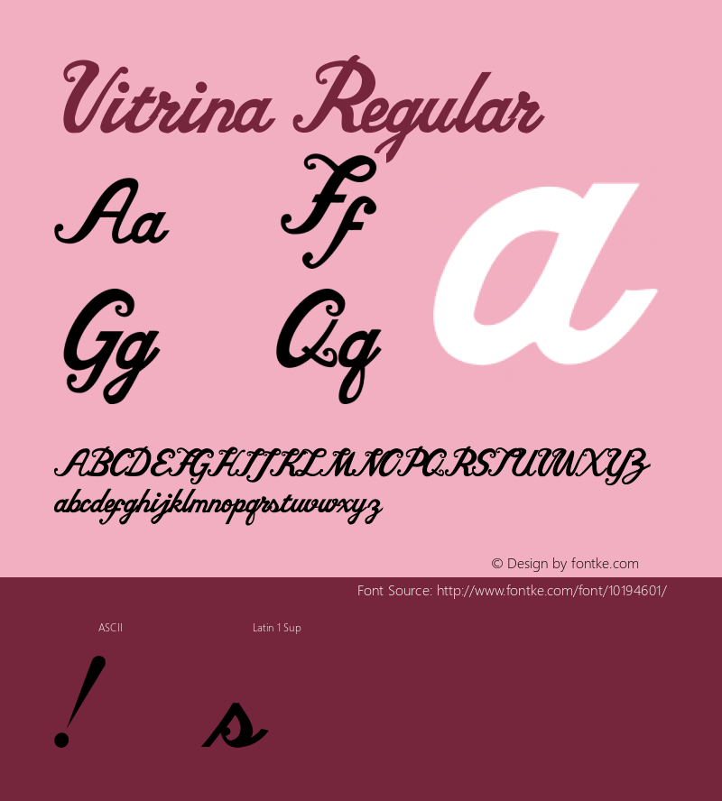 Vitrina Regular 001.000 Font Sample