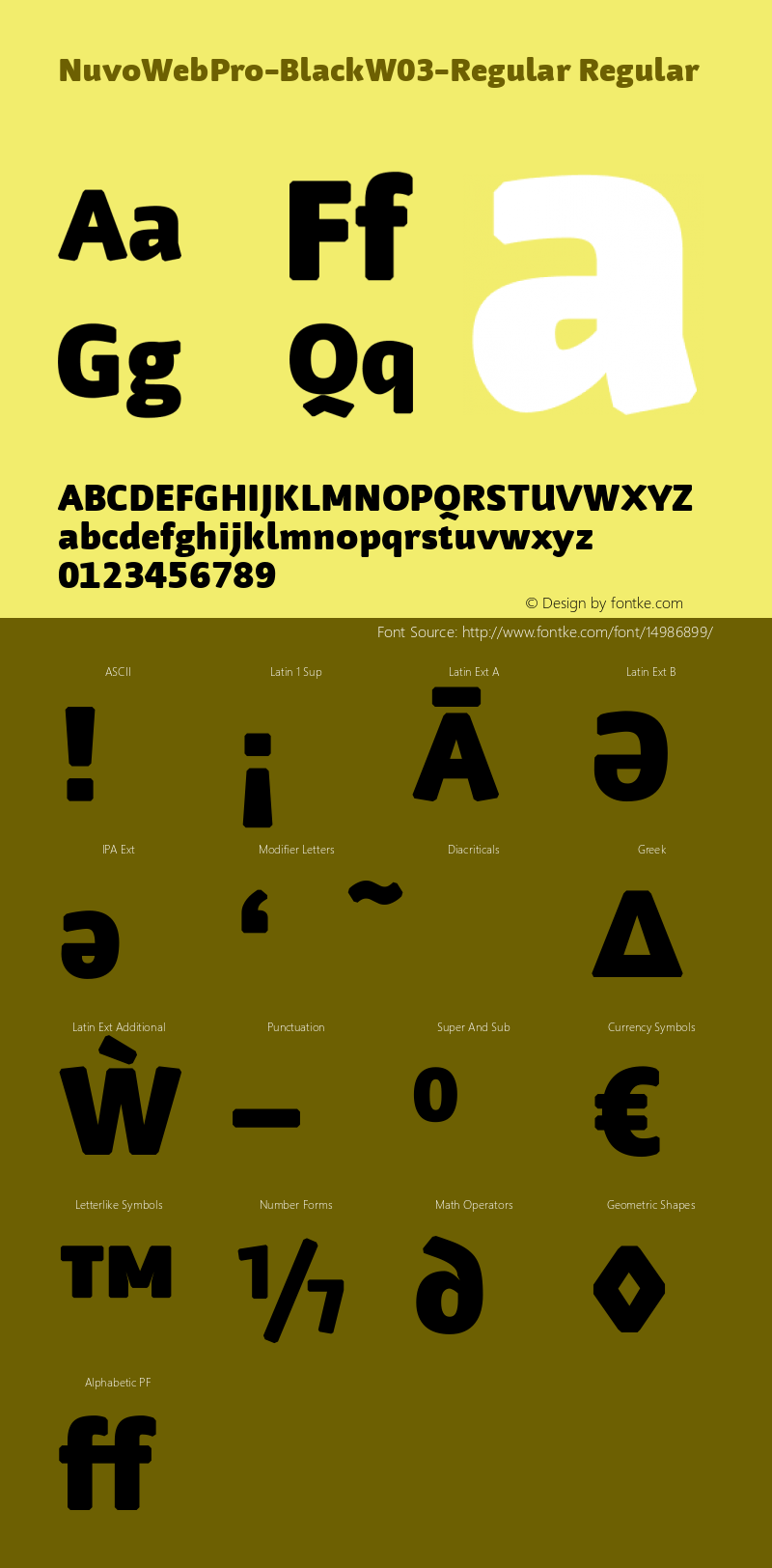 NuvoWebPro-BlackW03-Regular Regular Version 7.504 Font Sample