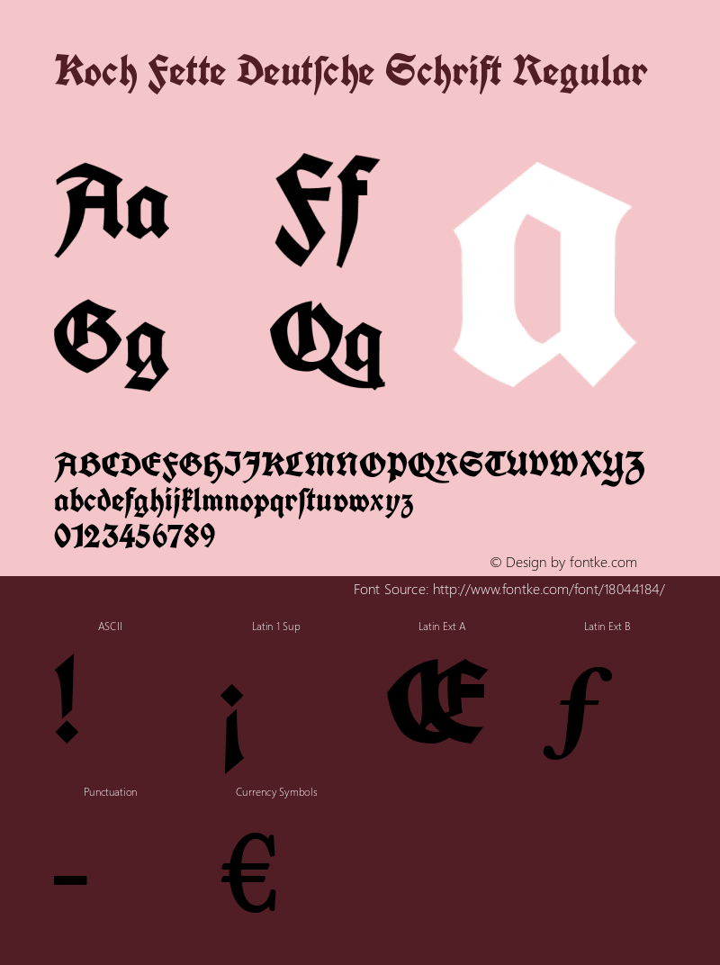 Koch Fette Deutsche Schrift Regular Version 1.000 2009 initial release Font Sample