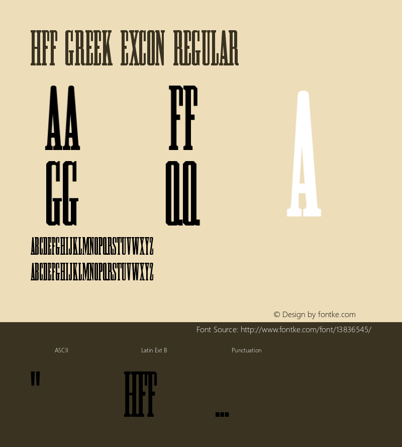 HFF Greek ExCon Regular Version 1.000 Font Sample