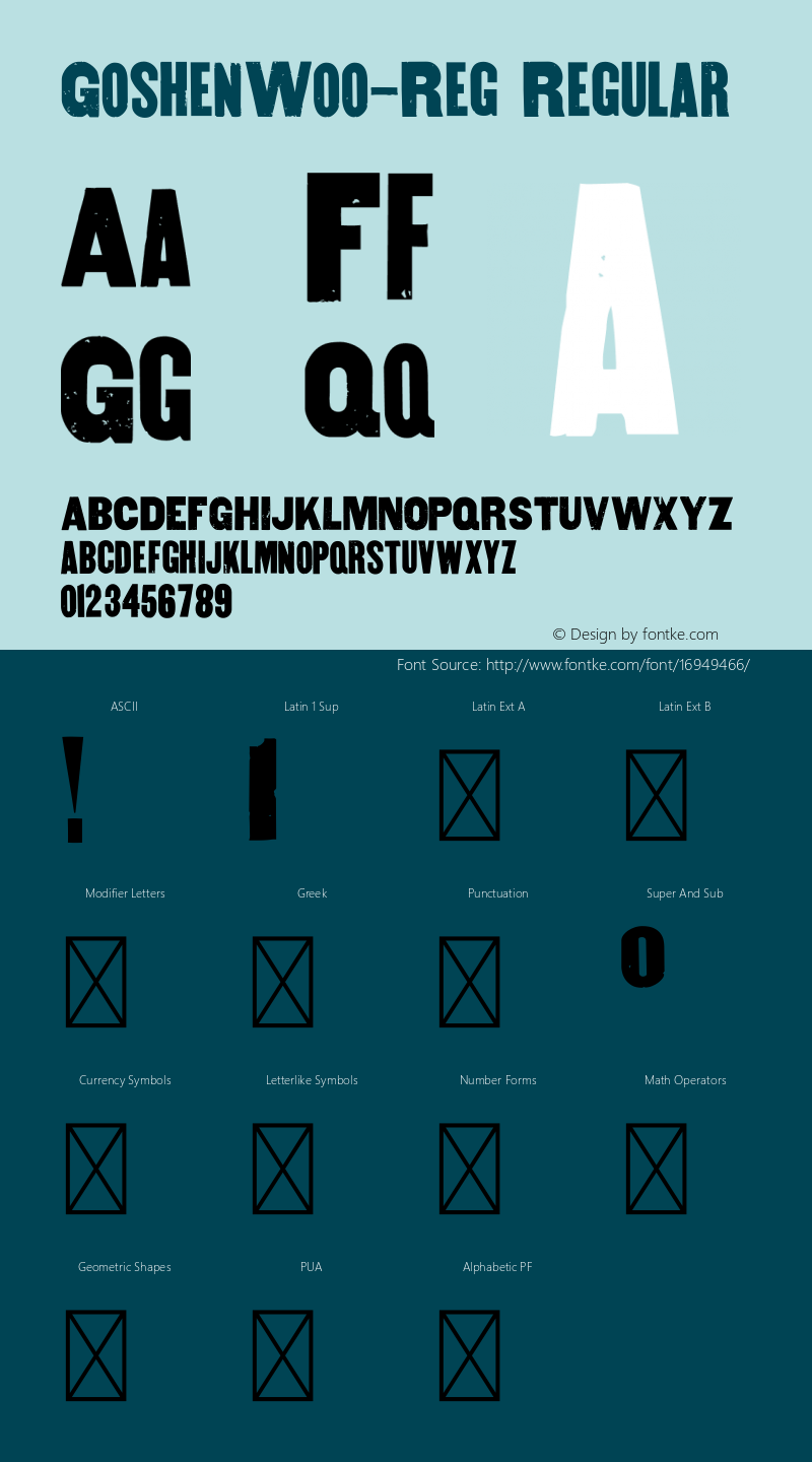 GoshenW00-Reg Regular Version 1.00 Font Sample