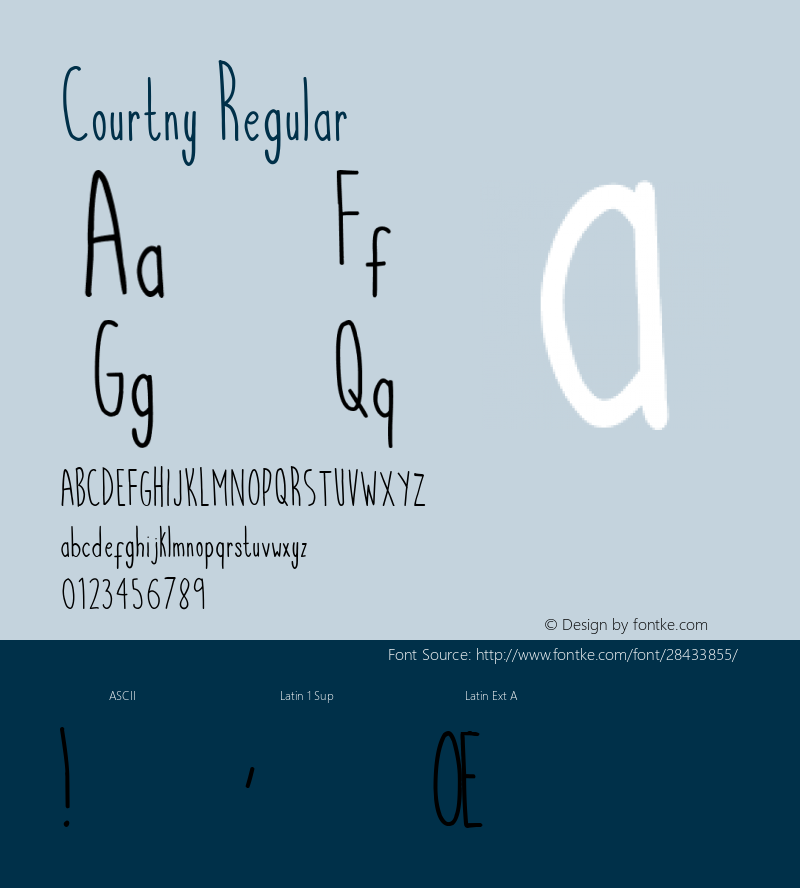 Courtny Regular Version 1.000 Font Sample