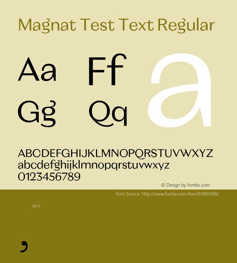 Magnat Test Text Regular Version 1.000;PS 001.000;hotconv 1.0.88;makeotf.lib2.5.64775 Font Sample