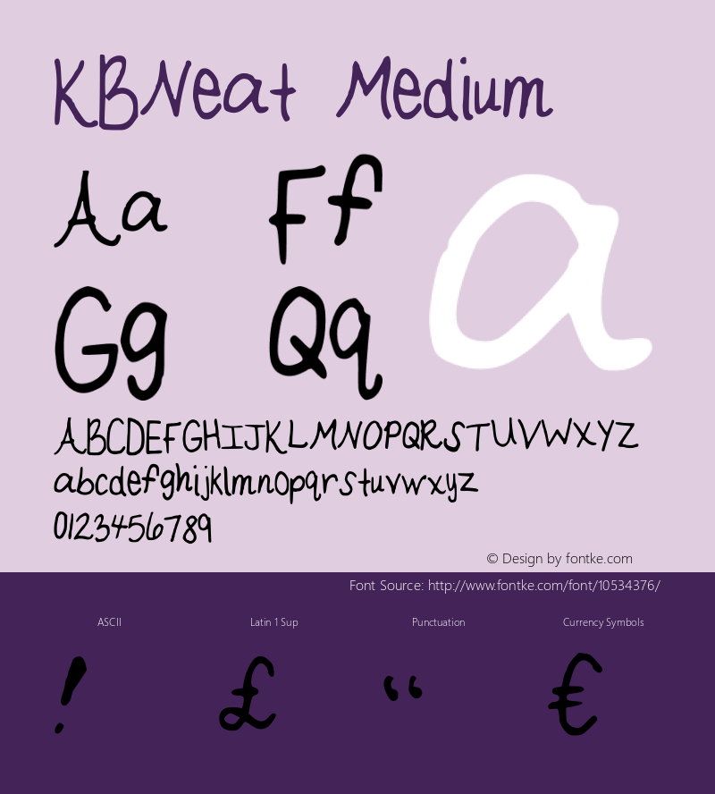 KBNeat Medium Version 001.000 Font Sample