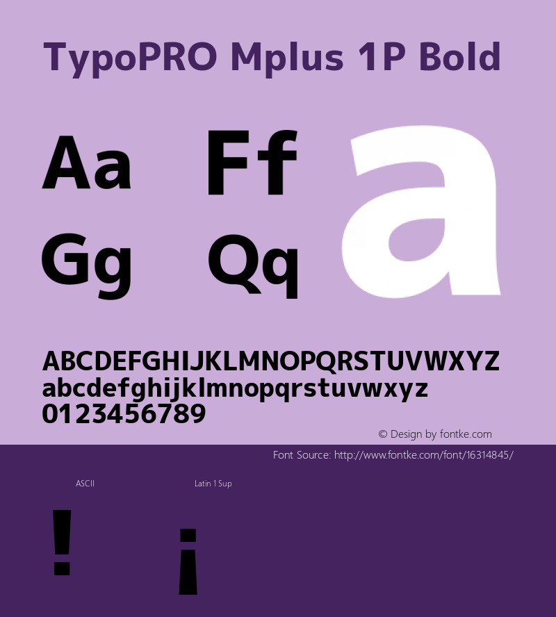 TypoPRO Mplus 1P Bold Version 1.059 Font Sample