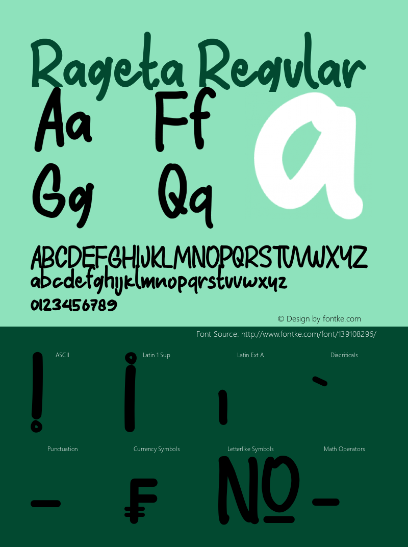 Rageta Version 1.00;March 16, 2021;FontCreator 12.0.0.2547 64-bit Font Sample