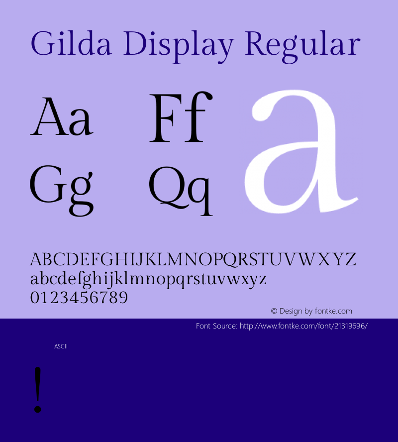 Gilda Display Regular  Font Sample