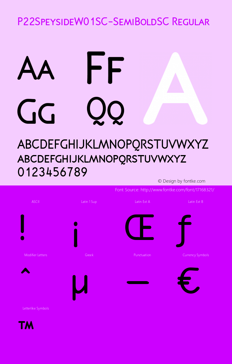 P22SpeysideW01SC-SemiBoldSC Regular Version 1.00 Font Sample