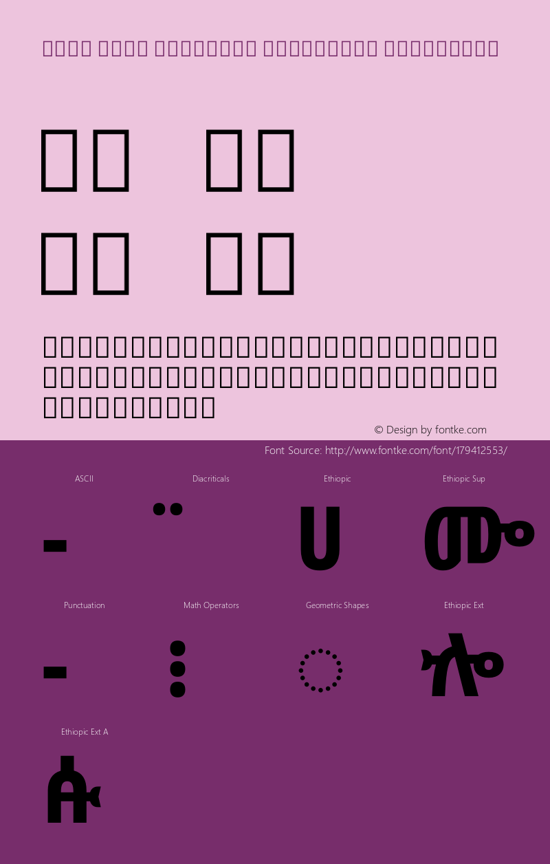 Noto Sans Ethiopic Condensed ExtraBold Version 2.000图片样张