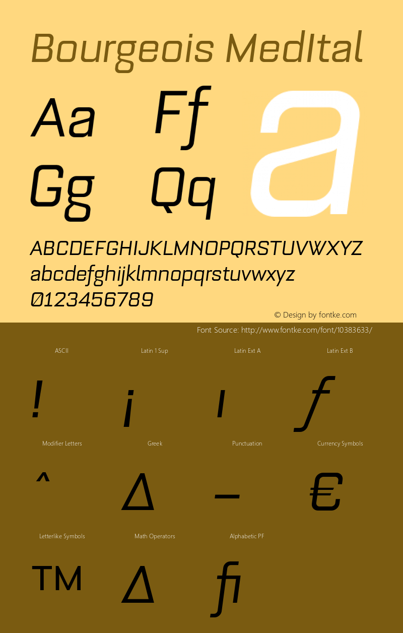 Bourgeois MedItal 001.000 Font Sample