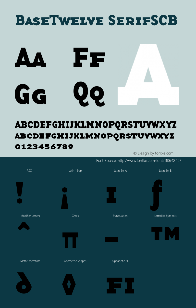 BaseTwelve SerifSCB Version 001.000 Font Sample