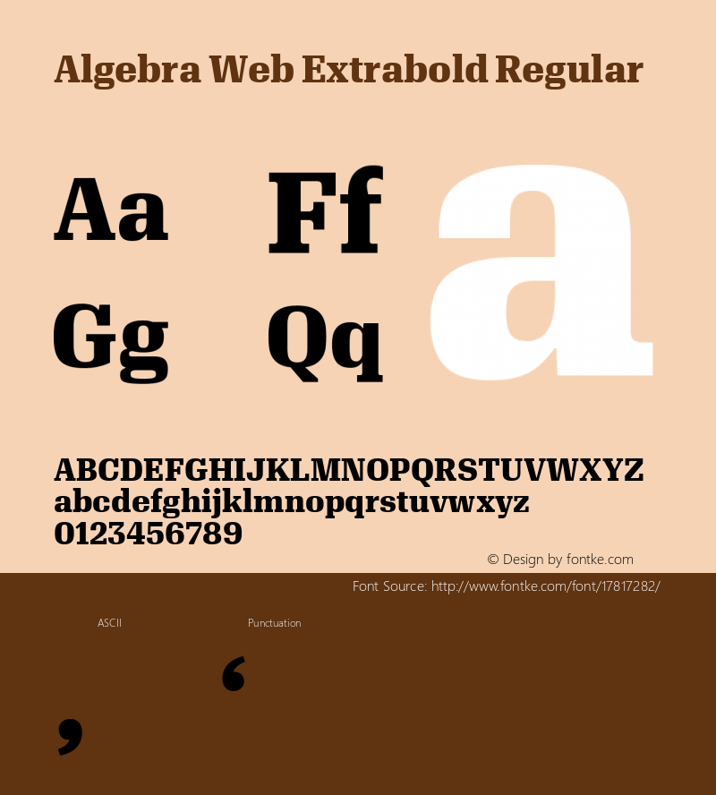 Algebra Web Extrabold Regular Version 1.1 2016 Font Sample