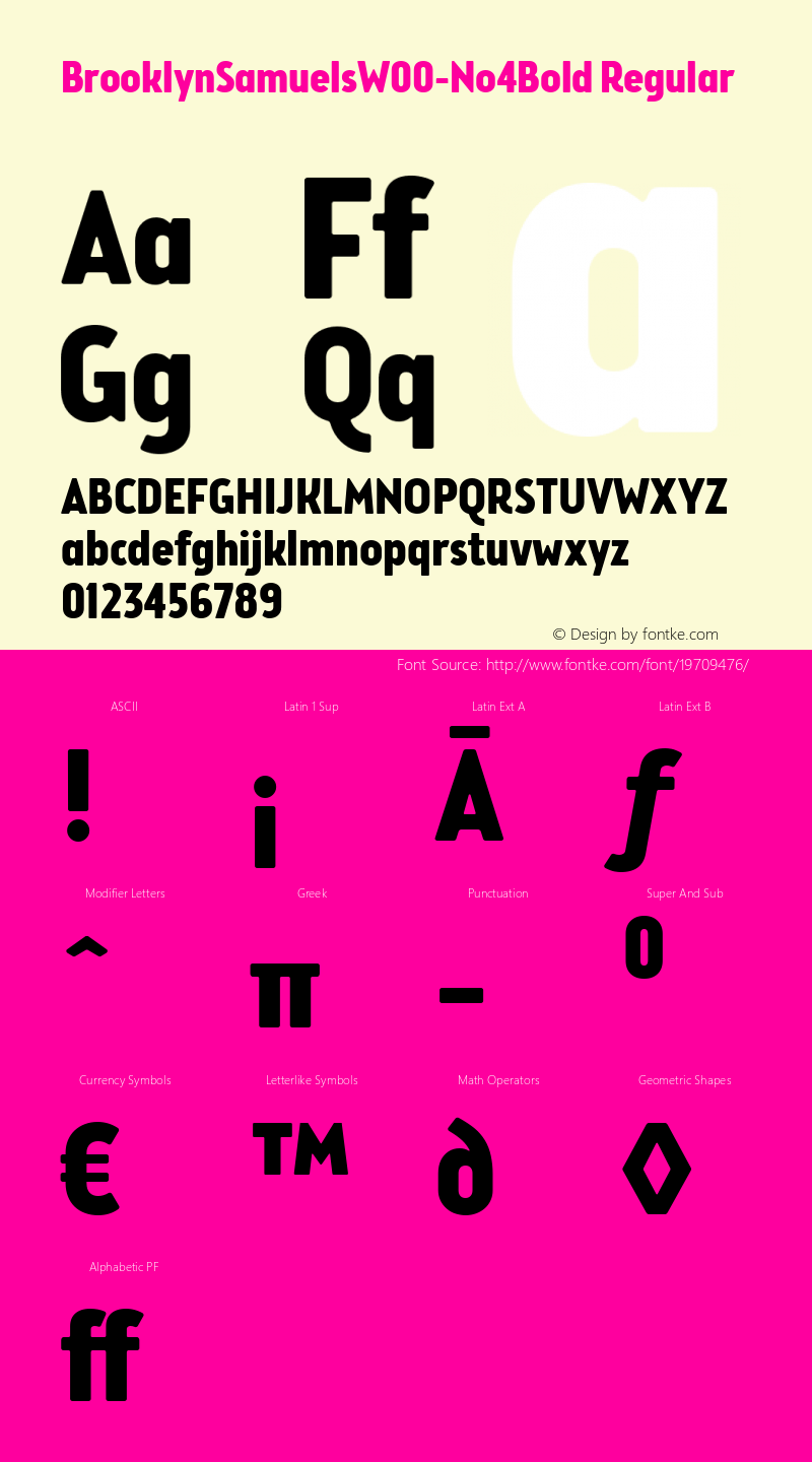 Brooklyn Samuels W00 No4 Bold Version 4.10 Font Sample