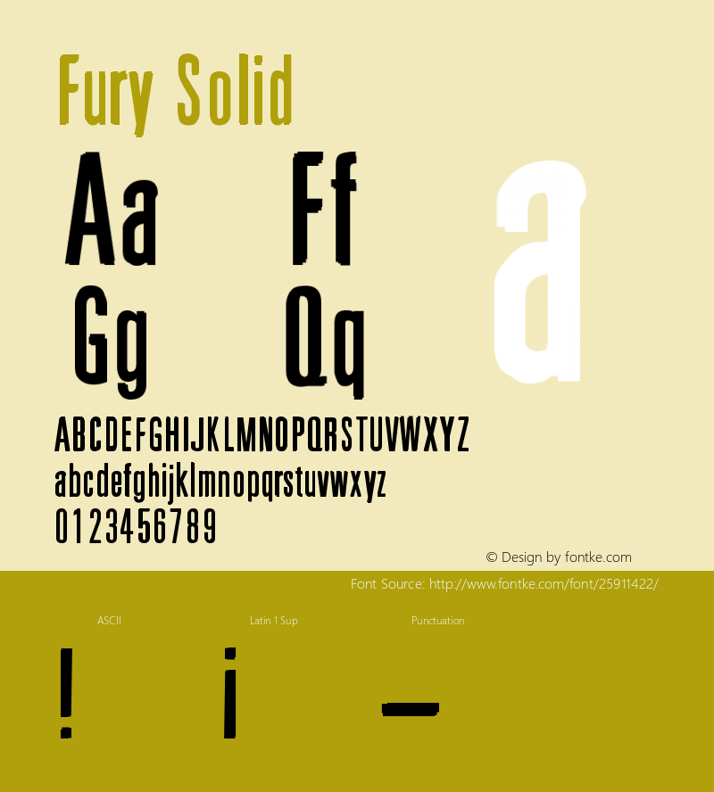 Fury-Solid Version 001.000 Font Sample