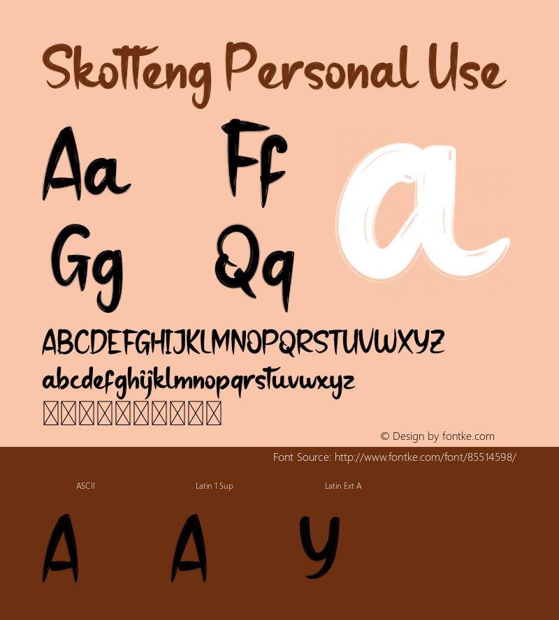 Skotteng Personal Use Version 1.001;Fontself Maker 3.5.1 Font Sample