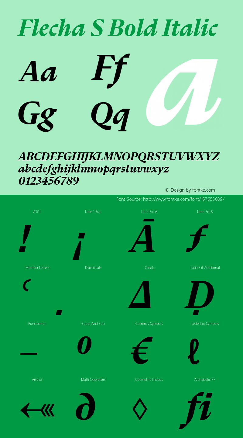 Flecha S Bold Italic Version 2.001图片样张