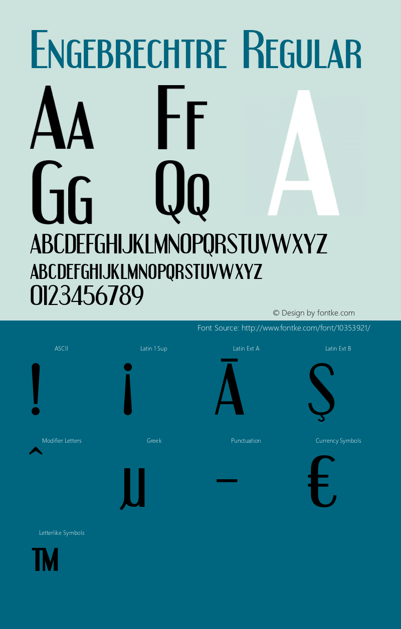 Engebrechtre Regular OTF 3.000;PS 001.001;Core 1.0.29 Font Sample