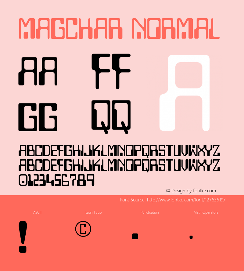 MagChar Normal 1.0 Tue May 25 17:00:41 1993 Font Sample