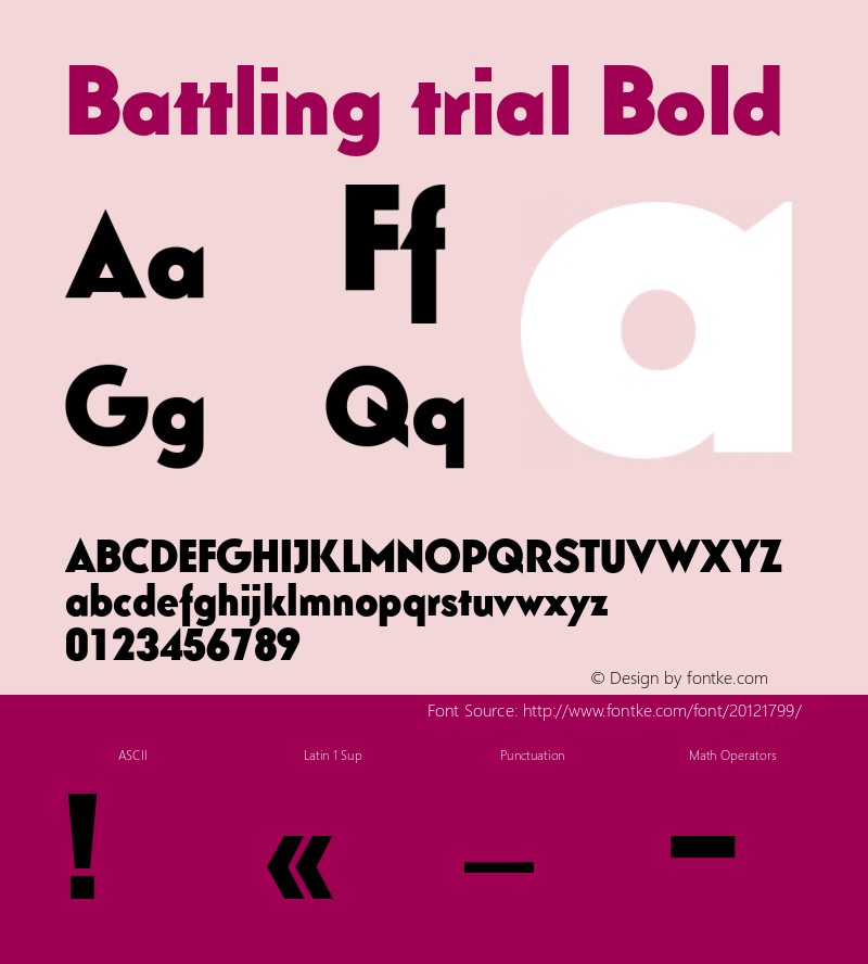 BattlingtrialBold-Bold Version 2.000 Font Sample