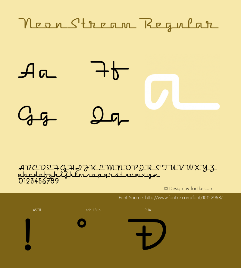 NeonStream Regular Version 001.000 Font Sample