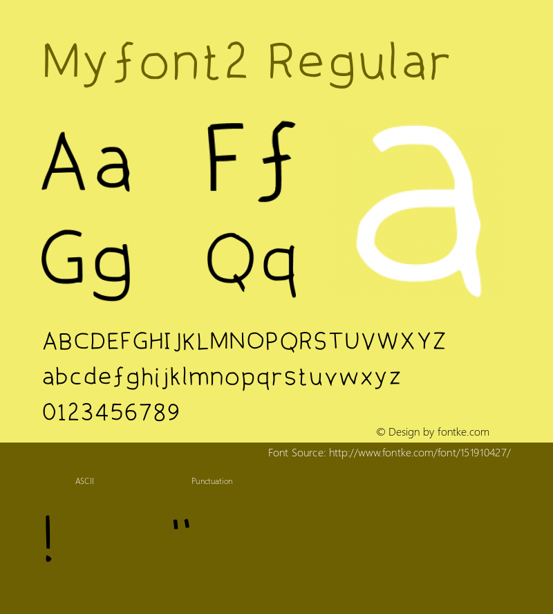 Myfont2 Regular Version 001.007 Font Sample